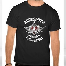 Aerosmith Rock Music Logo Black T-Shirt -1193- S-5XL FREESHIPS  picture