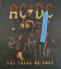 AC/DC US Tour 1977 Concert T-Shirt Size Large Licensed Graphic Let There be Rock picture