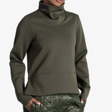 Lole Spacer Long Sleeve Funnel Neck Sweatshirt Size Medium Green Kombu picture