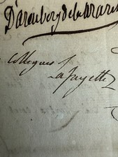 Fascinating French Revolutionary–era document Signed By Marquis De Lafayette  picture