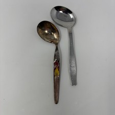 Antique W-Germany Rabbit & Evald Nielsen Danish Silverplate Mouse Child Spoons picture