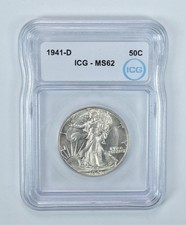 1941-D Walking Liberty Half Dollar MS62 ICG picture