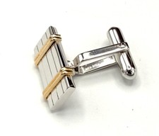 WEH Walter E Hayward 14K Ribbon Sterling Modernist Single Cufflink NOS 6.1g picture
