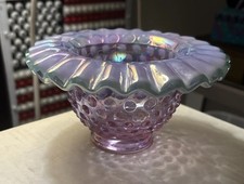 Vintage Fenton Colonial Rose Hobnail Glass Fairy Lamp Light Bottom Base Only picture