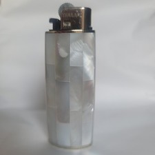 Mother of Pearl Shell BIC Lighter Case Handmade Coastal Ocean Cover Gift picture