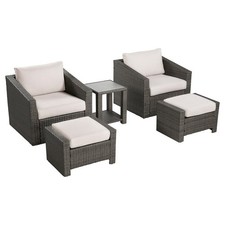 CHITA Patio Wicker Chair, 360° Swivel Outdoor Rattan Chair w/ Thickened Cushions picture