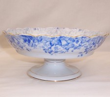 Antique Erdmann Schlegelmilch Germany Porcelain Compote Blue Grape Vine Tazza picture