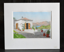 Nancy B. Roberts - Original Watercolor Landscape Painting - Methana Poros Greece picture