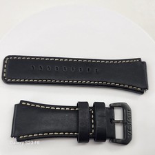 Genuine Signed INVICTA 24mm Leather Strap Black Watch Band with Black Buckle picture
