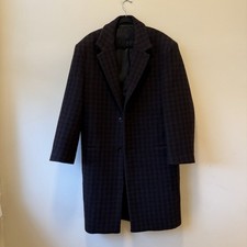 Lemaire Chesterfield Wool Cost Sz Small Brown Blue Check picture