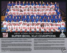 2011 NEW YORK GIANTS SUPER BOWL 46 CHAMPIONS 8X10 TEAM PHOTO PICTURE picture