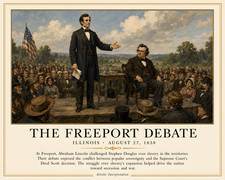 Abraham Lincoln and Stephen Douglas at the Freeport Debate Art/397417268 picture