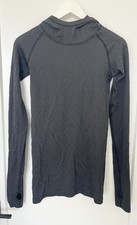 Lululemon Rest Less Hoodie Size 2 Gray Seamless Knit Long Sleeve Running Top picture