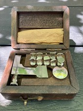 Antique Watchmaker Pocket Watch Case Dent Distortion Repair Tool Box Set Rare picture