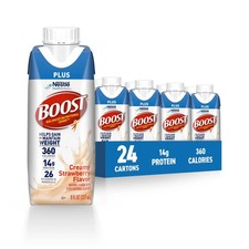 Boost Plus Complete Nutritional Drink, Creamy Strawberry 8 Fl Oz (Pack of 24)... picture