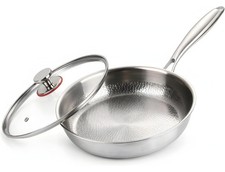 Titanium Frying Pan With Lid 11 Inch Pure Titanium Cookware Skillet Coating-Free picture