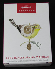 2025 HALLMARK KEEPSAKE LADY BLACKBURNIAN WARBLER ORNAMENT NEW IN BOX A picture