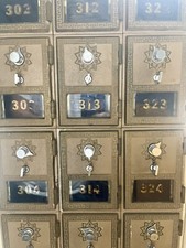Rare Vintage Small USPS Post Office Brass Box Door With Combination picture