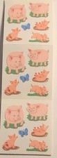 Sandylion Fuzzy Multicolor Pig & Butterfly Farm Animal & Insect Stickers picture