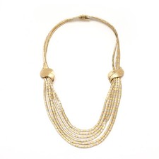 18K Yellow White Gold Serpenti Tubogas Collar Necklace Bulgari 80s Style, 62.7g picture