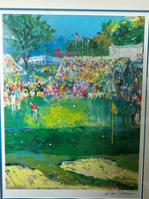 LeRoy Neiman Signed Golf Sports Print Matted & Framed Portrait Single Piece picture