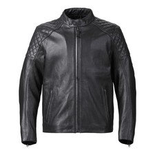 TRIUMPH Braddan Perforated Leather Motorcycle Jacket Quilt panels LARGE picture
