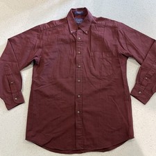 Pendleton Sir Pendleton Wool Button Up Shirt Men's Size M Red 100% Virgin Wool picture