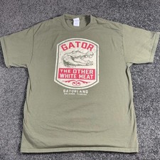 Port & Company Shirt Mens Large Green Gatorland Alligator Graphic Tee Florida picture