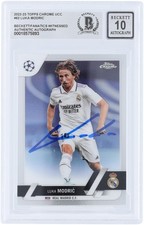 Luka Modric Real Madrid CF Signed 2022-23 Topps Chrome UEFA #62 Beckett 10 Card picture