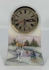 VTG FENTON HAND PAINTED SIGNED CLOCK WINTER SCENE 246/1500 1993 picture