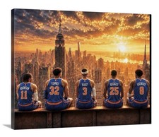 🏀 NEW YORK KNICKS – THE CITY AWAITS 🏀 16x20 Canvas Brunson Towns Hart Bridges picture
