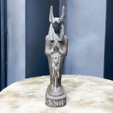Ancient Egyptian Anubis Statue Rare Unique Pharaonic God Underworld Antique BC picture