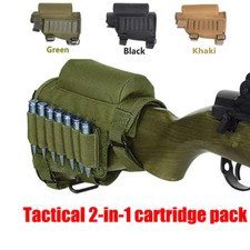 Tactical Rifle Buttstock Cheek Rest Riser Ammo Cartridges Carrier Case Holder US picture
