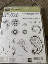 Stampin' Up PAISLEYS & POSIES Polymer Stamps & PAISLEY Framelits Dies 142196 picture