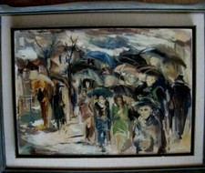 Vtg Original Moshe Chauski Oil Painting Early 1968 Work Oil On Canvas picture