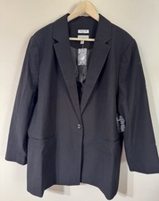 Catherine’s Black Curvy Right Fit Blazer Jacket 24 W NWT Career Business Formal picture