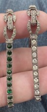  Pair of Art Deco-style sterling silver line bracelets  picture