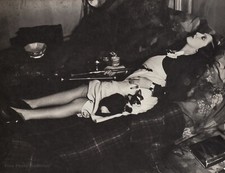 1931/76 Vintage BRASSAI Paris Opium Drug Smoking Pipe Woman n Cat Sleeping Photo picture
