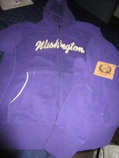 NWT WOMENS  UNIVERSITY OF WASHINGTON ZIP HOODED SWEATSHIRT JACKET PURPLE LARGE picture