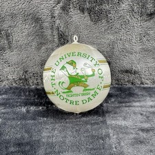 Vintage Notre Dame Fighting Irish Christmas Ornament Campus Originals Satin Ball picture