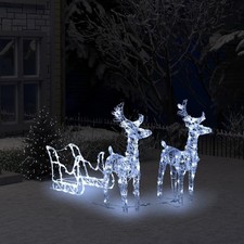  Reindeers & Sleigh Christmas Decoration 160 LEDs 51.2
