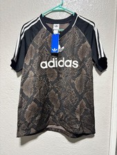 Adidas Originals Womens Leopard Tee brown & Black EC1913 XS New picture
