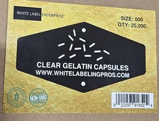 GELATIN PILL CAPSULES ~ EMPTY Clear ~ SIZE 000# 100-25000 picture