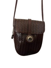 Brighton One World Crossbody Shoulder Bag Brown Woven Purse picture