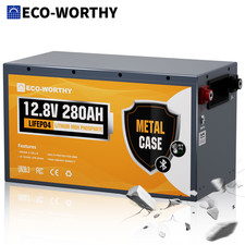 ECO-WORTHY 12V 280Ah 3584Wh Bluetooth Metal Case LiFePO4 Lithium Battery For RV picture
