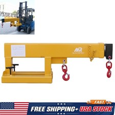 Forklift Crane Jib Attachment 2Hooks Adjustable Lifting Hoist Forklift Extension picture