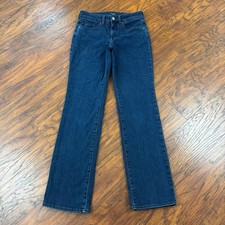 NYDJ Jeans Women 2 Straight Mid Rise Dark Wash Lift Tuck Stretch Marilyn 26x31 picture