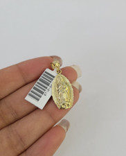 Real 10k Yellow Gold  Pendant Virgin Mary Charm REAL 10Kt Genuine, Men's Women picture