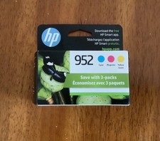 HP 952 Cyan Magenta and Yellow Ink Cartridges N9K27AN - Genuine - FRESH (2027+) picture