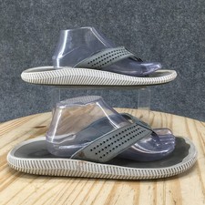 OluKai Ulele Sandals Mens 45 Comfort Slip On Thong Flip Flops Gray Faux Leather picture